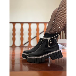 Bota Chelsea com brilho strass Inverno - Alliah Calçados