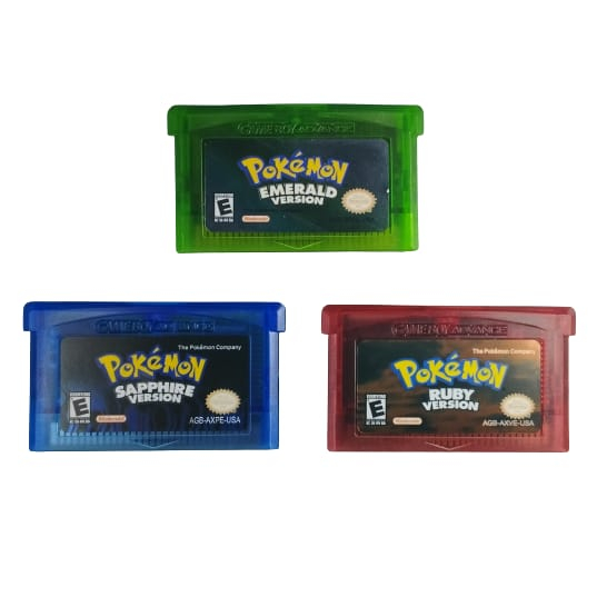 Cartuchos Pokémon GBA - Firered, Leafgreen, Emerald, Ruby e Safira
