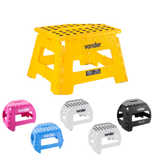 Banqueta Vonder Dobravel 220mm Plastica 150kg todas as cores Amarelo Preto Branco Azul Rosa