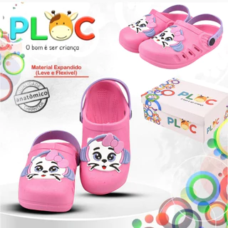 Sandália Babuche Menina PLOC Bab37 GATINHA DE FONE em Oferta na Shopee