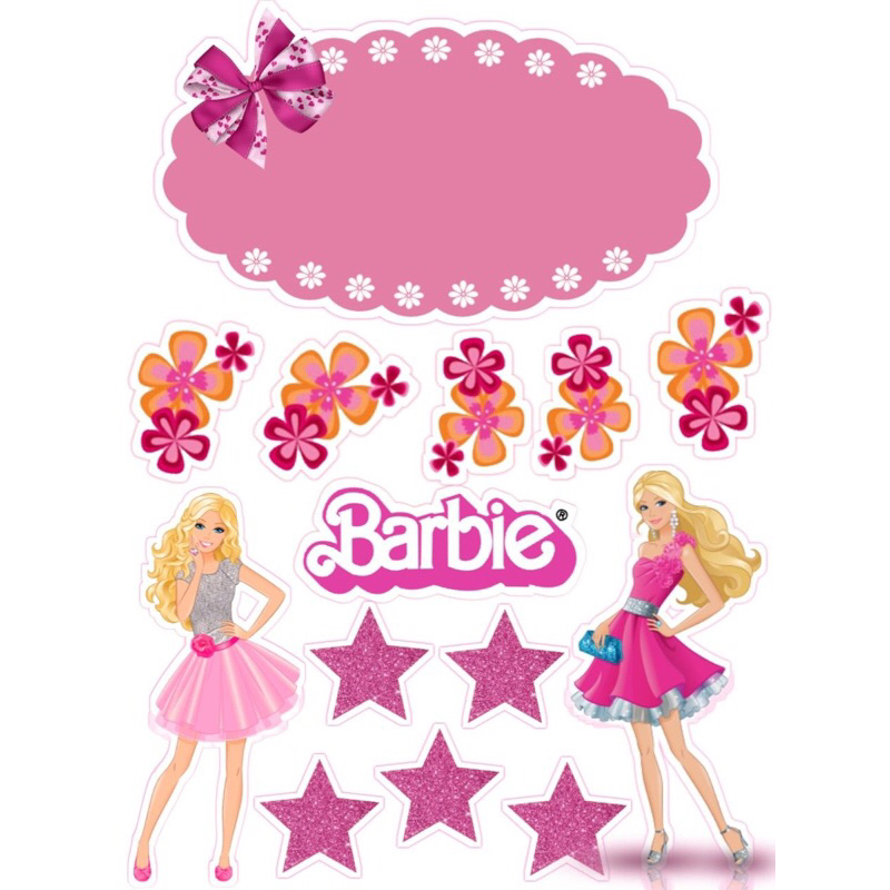 Toper Da Barbie Aniversário Topper Topo Shopee Brasil