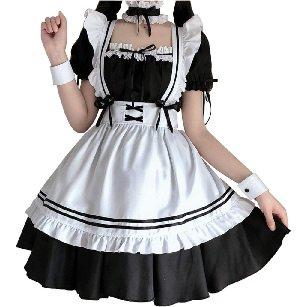 Vestido Maid Cosplay vários modelos Fantasia empregada | Shopee Brasil