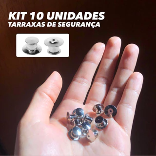 Kit 10 Tarraxas de Segurança para Pin | Pins de lapela broche tarraxas metal antifurto