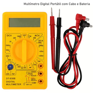 Multímetro Digital Profissional com Cabo + Bateria