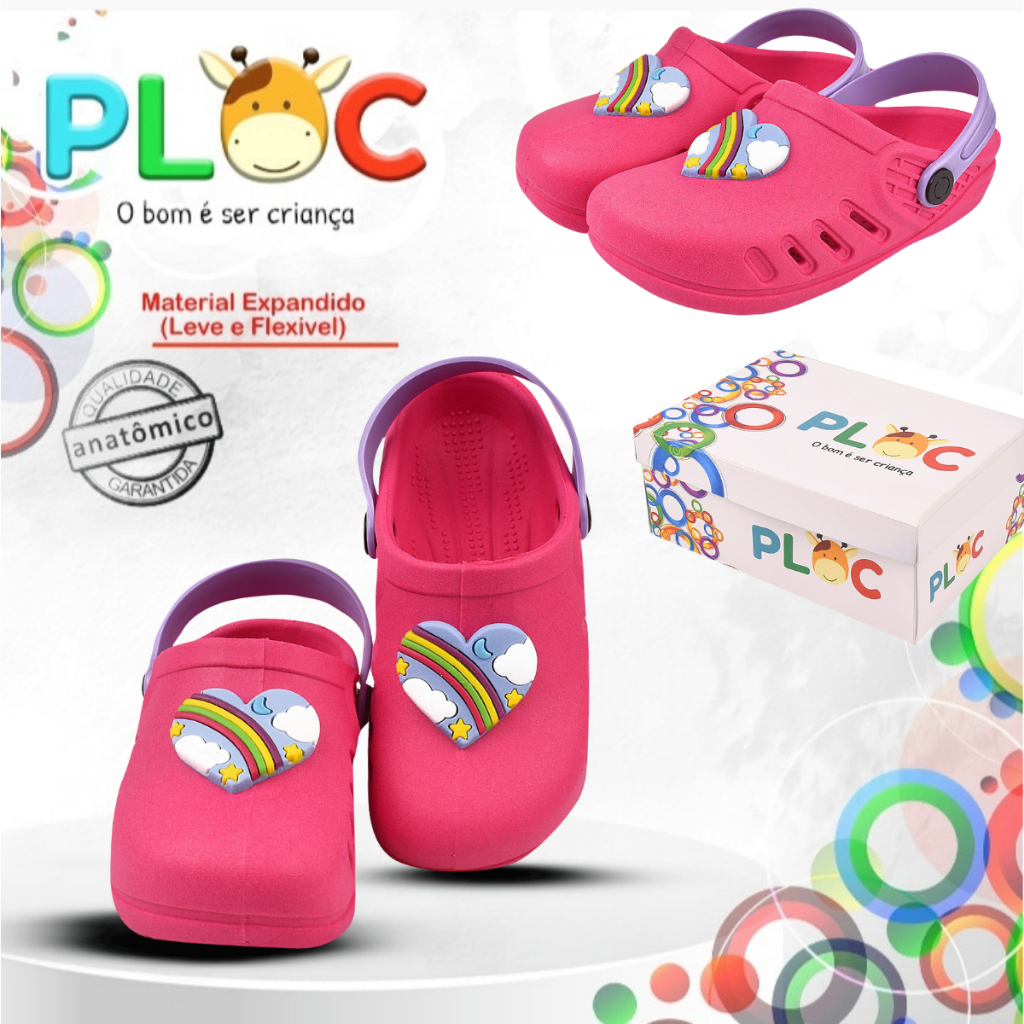 Babuche infantil Menino PLOC Bab90 CORAÇÃO ARCOÍRIS | Shopee Brasil