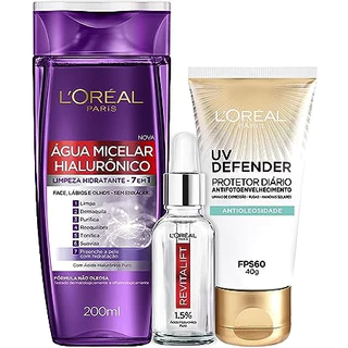 Kit Água Micelar + Sérum + UV Defender Antioleosidade L'Oréal Paris