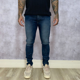 Calça Skinny Jeans Masculina Puídos Linha Premium Slim Fit