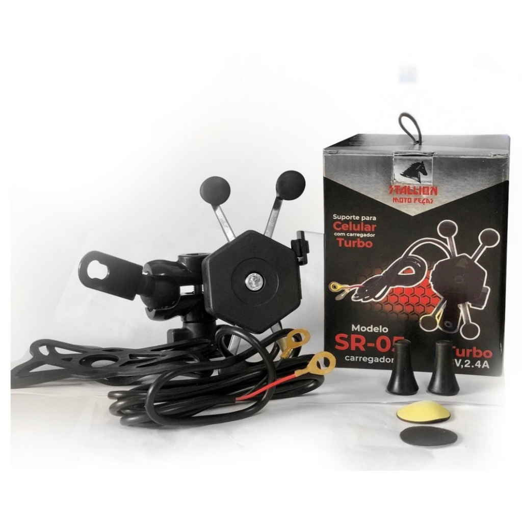 Suporte Universal C/ Carregador Para Moto Celular Ou Gps Usb stallion