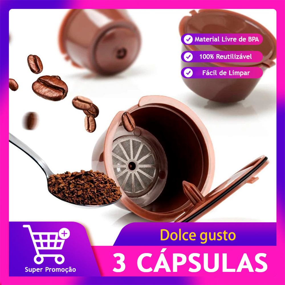 3 Cápsulas Reutilizáveis Para Cafeteira Expresso Dolce Gusto | Shopee ...