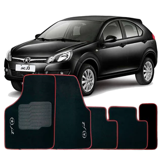 Jogo Tapetes Adaptável Automotivo Jac J3 Carpete Bordado 5 Peças