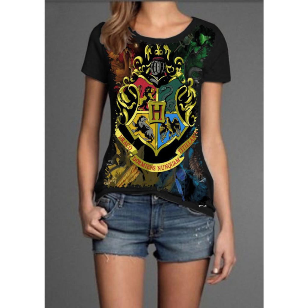 Camiseta Feminina Harry Potter Hogwarts Blusinha | Shopee Brasil