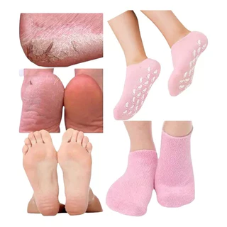 Meias gel Spa Dos Pes Par Meia Gel Esfoliante Tratamento Ressecamento