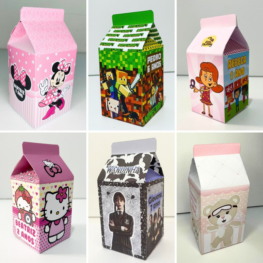 10 Caixas Milk Personalizada todos os temas - Faz a Boa!