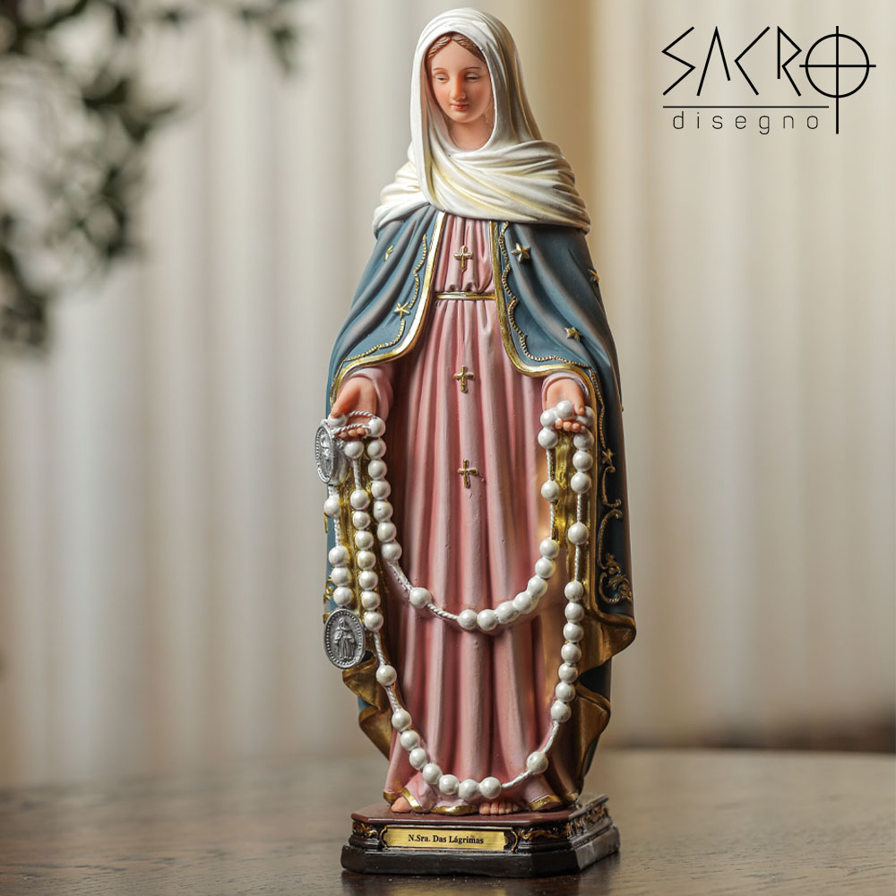Imagem Nossa Senhora Das Lágrimas 30cm Resina Importada