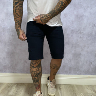 Bermuda Jeans Masculina Preta Tendência Casual