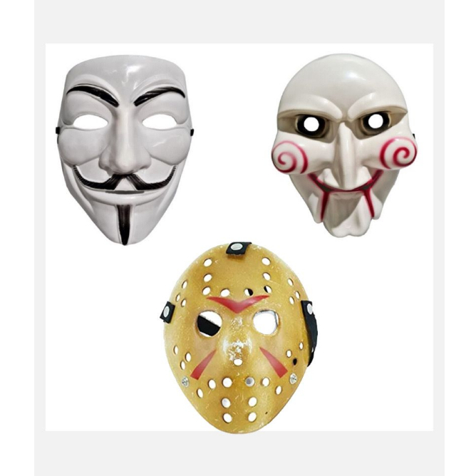 Toyvian 3 Pecas Figuras De Ação De Jogos Máscara De Hacker De Carnaval De  De Halloween Mascarada De Festa De Halloween Hóquei Mascarar Adulto Decorar  Branco