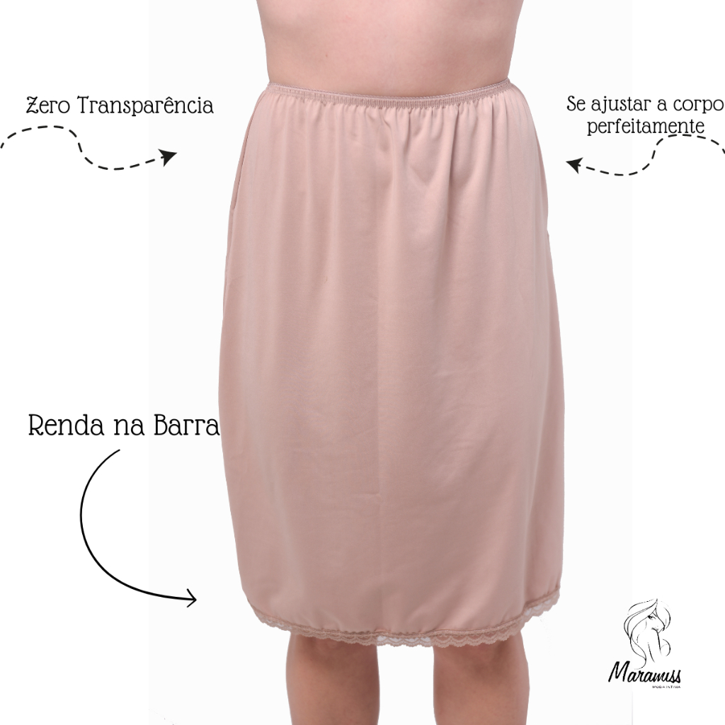 Saia Anagua Segunda Pele - Vestido Evangelico , Vestido para Dormi Anagua saiote Preto e Nude Saia Longa