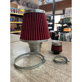 Filtro de Ar esportivo Duplo fluxo com Filtro Respiro oleo e abraçadeiras tuning carro universal