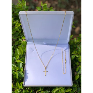 Corrente Cordão com Pulseira e Pingente Masculino Banhado a Ouro 18k Homem com garantia Unissex