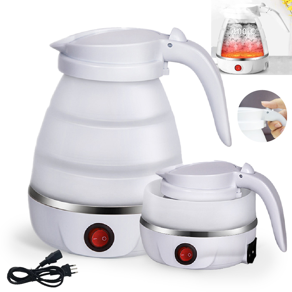 Chaleira Elétrica De Silicone Retrátil Dobrável 450ml Para Café Chá Leite Viagem