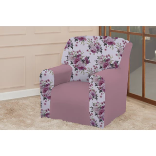 Capa Protetora De Sofá 1 Lugar Coladinha Mista Floral, Poltrona Papai Avulsa Decoração Sala, Quarto