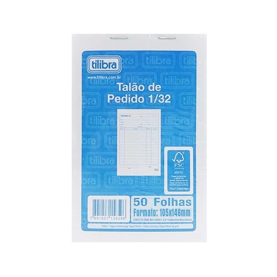 Bloco Talão de Pedido1/32 105X146mm 50Fls Un - Tilibra | Shopee Brasil