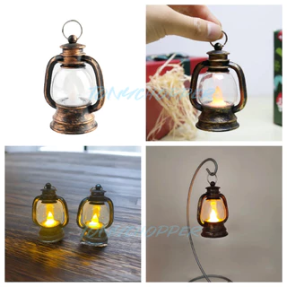 Luminária Lampião Lamparina Led Pequena Transparente efeito vela realista Retrô Vintages Para Decoração De Halloween Fes