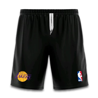 Bermuda Short Nba Los Angeles Lkrs Dry Fit Academia Basquete Treino Masculino C/Bolsos