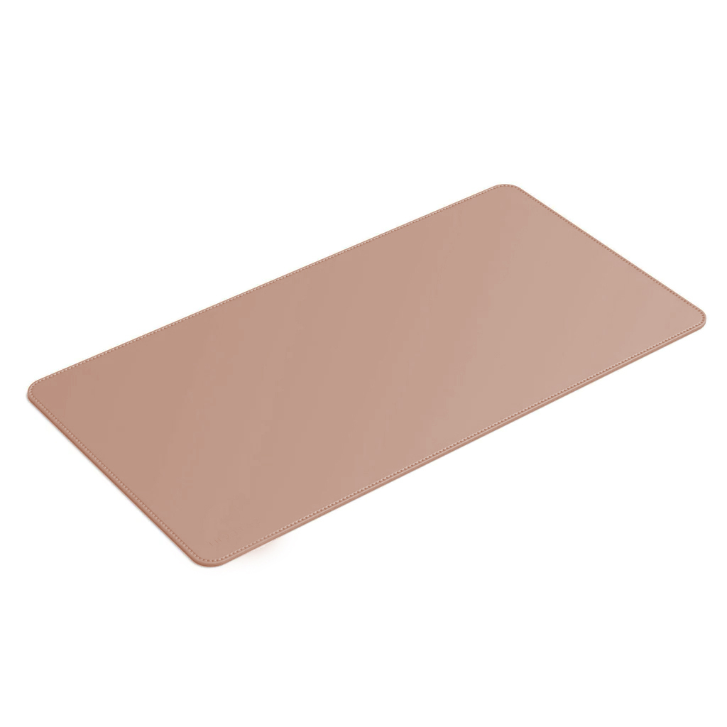 Mouse Pad Grande Couro Ecológico Nude Feltro Costurado Básico