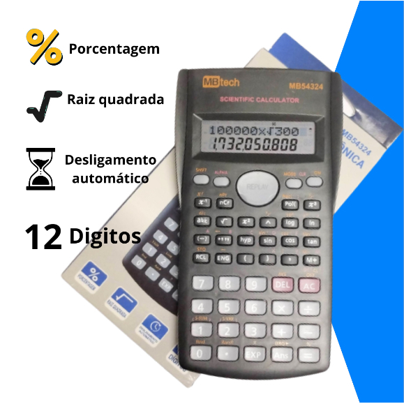 Calculadora Cientifica Eletrônica 240 Funções MBtech Com capa