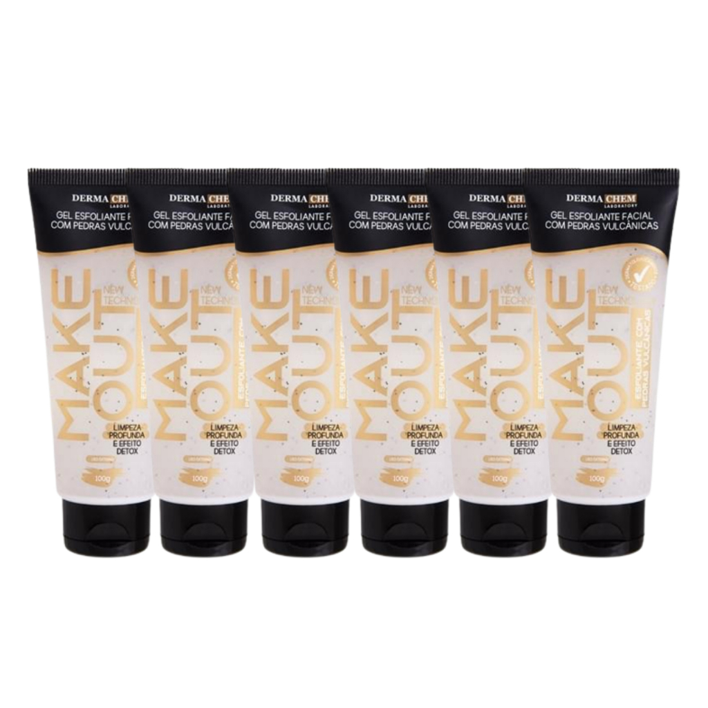 Box C/6 Gel Esfoliante Facial Pedras Vulcânicas MAKE UP DERMACHEM 100g
