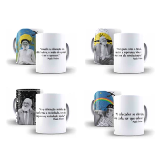Caneca Porcelana Paulo Freire - Diversos Modelos