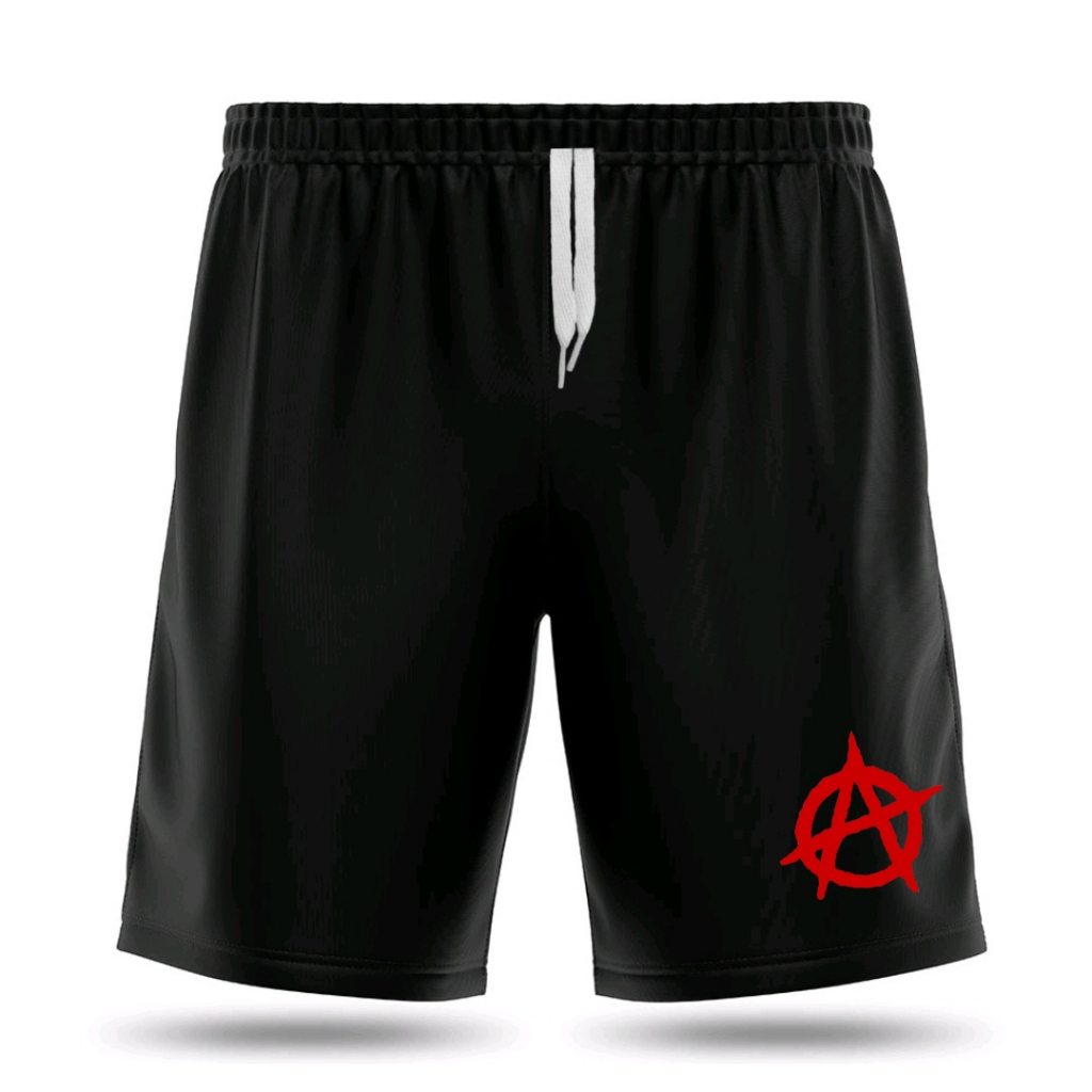 Bermudas Shorts Anarquia Dry Fit Bandas de Rock Academia Treino Esportivo Masculino C/Bolsos