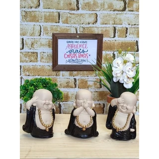 Trio de Budas da Sabedoria Baby Preto
