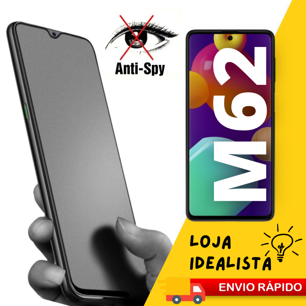 Pelicula Ceramica Fosca Privacidade 9D 3D Samsung M62 Matte Privacy Antispy Envio Rápido