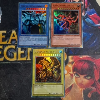 Trio Deuses Egicipios - Slifer, Obelisco, Dragão Alado de Rá - Ultra Raro Foil - Collor Card - Original - Yu-gi-oh / Yugioh