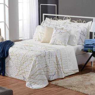 Kit Cobre Leito Top Line Estampado Casal Queen 3 Pçs 180 fios super macio toque algodão