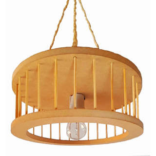 Luminária de Madeira Mdf Pendente Rústico Lustre P/ Sala Gourmet