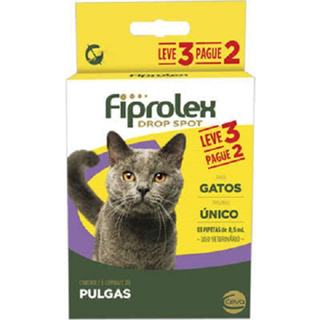 Combo Antipulgas Fiprolex Gatos 0,5ml Ceva 3 Pipetas