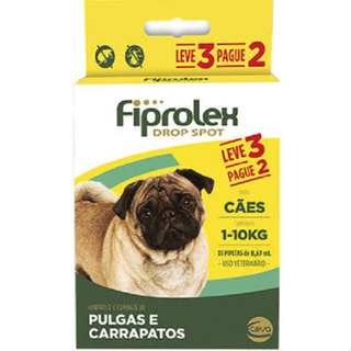 Combo Antipulgas Fiprolex Cães até 10kg Ceva 3 Pipetas