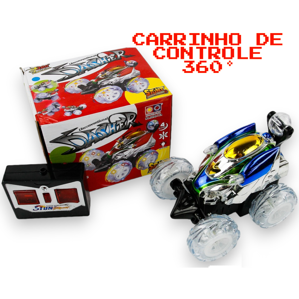 Shopping Oiapoque - Carrinho Controle Remoto Maluco Carro Gira 360º Com  Luz, Dasher