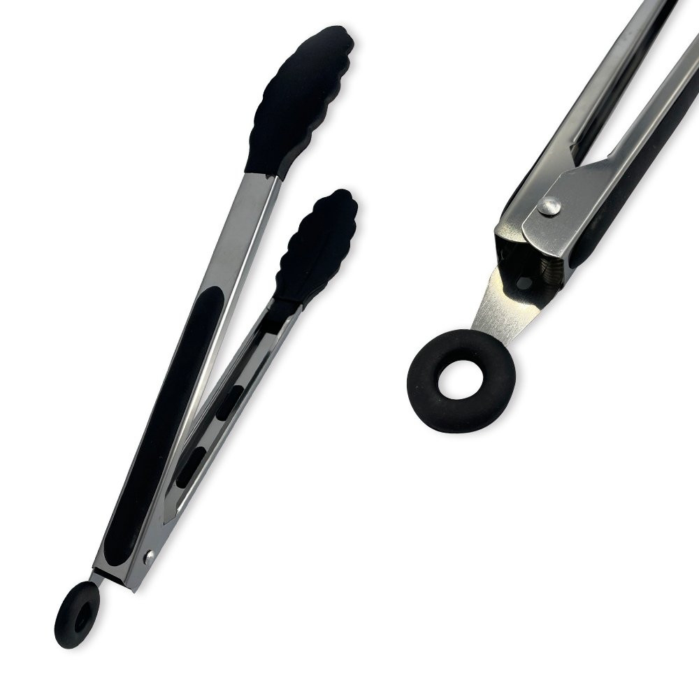 Pegador de Silicone em Inox Pegador Macarrão Pinça Multiuso Utensilio Culinário 30 cm