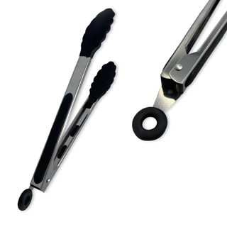 Pegador de Silicone em Inox Pegador Macarrão Pinça Multiuso Utensilio Culinário 30 cm
