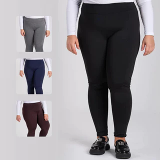 Kit C/3 Legging Plus Size Feminina Peluciada Calça feminino Flanelada Por Dentro