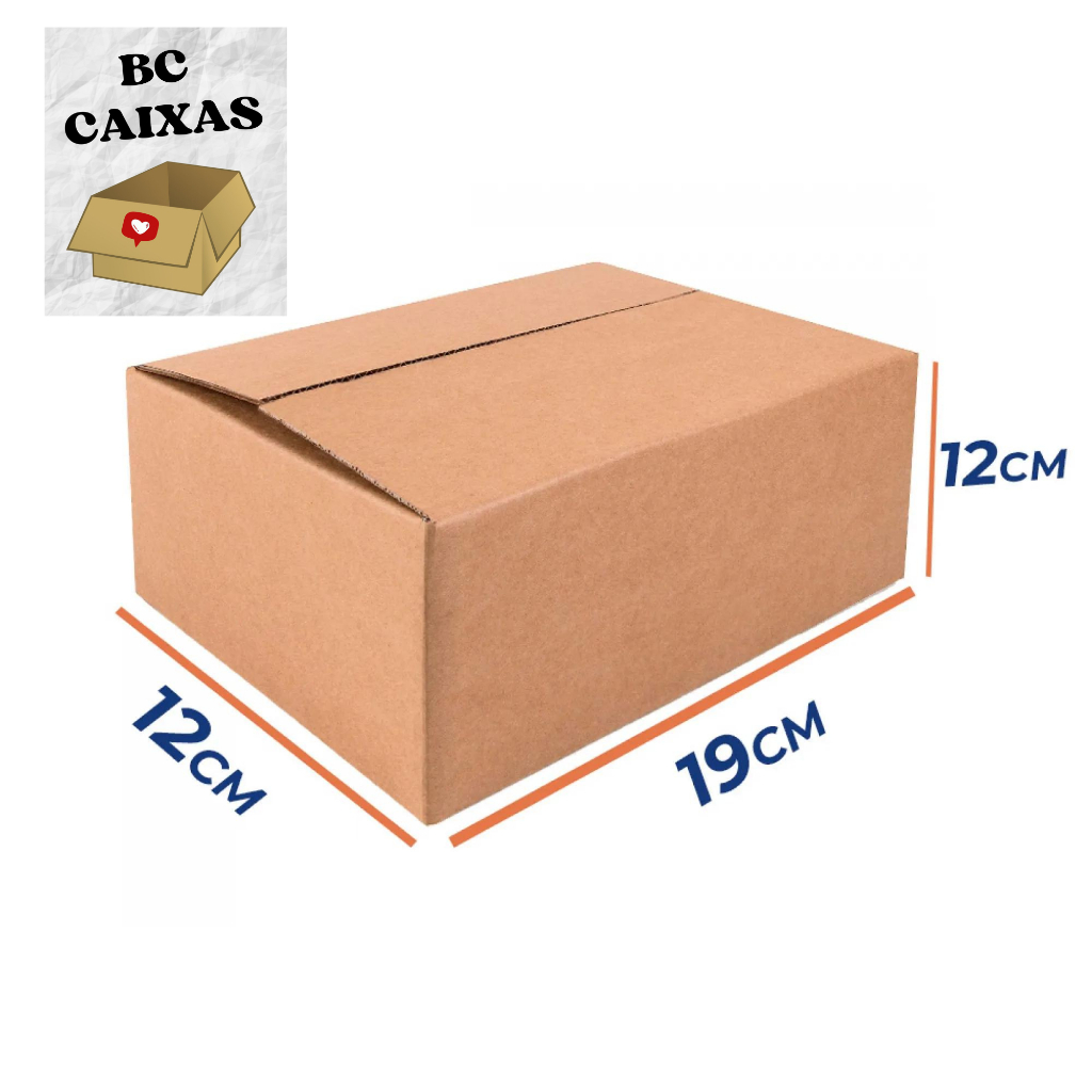 100 caixas de papelão 19x12x12