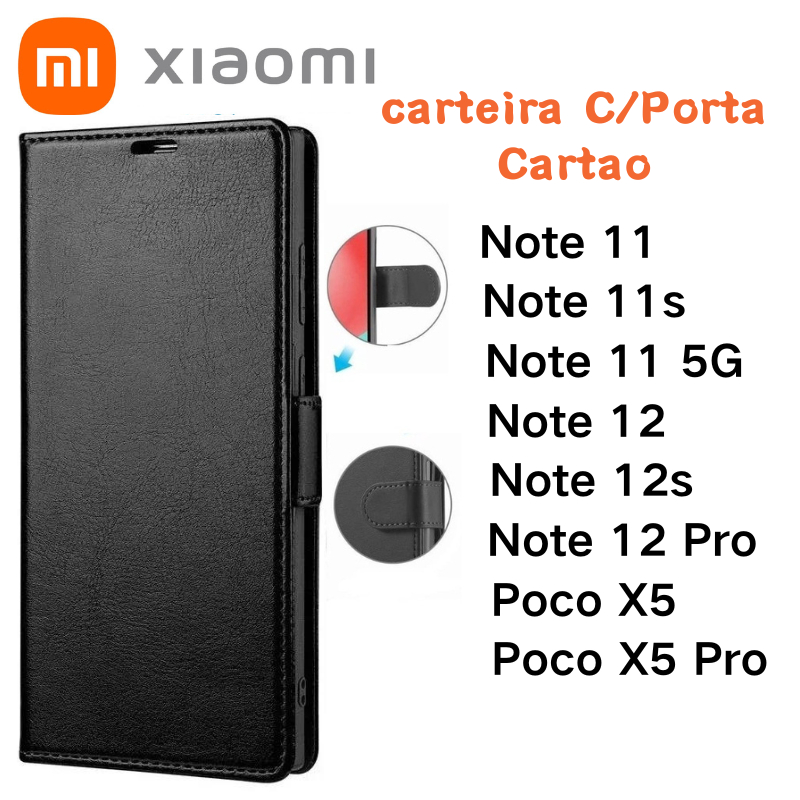 Capa Capinha Case Carteira Flip para Xiaomi Redmi Note 11 / 11s / 12