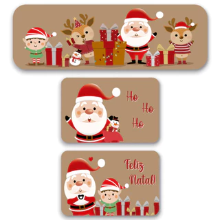 Kit de 3 Tapetes para Cozinha Natalino Noel e Seus Ajudantes DcoreAqui