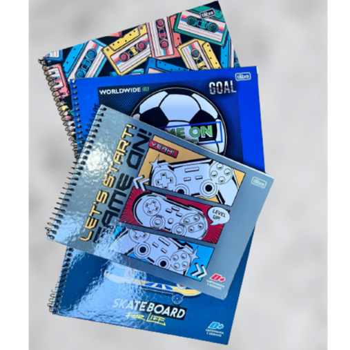 Caderno de Desenho CD 96fls Cinza e MotoCross D+ Tilibra - Welban