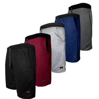 Kit 5 Bermudas Masculina Moletom Algodão 100% Confortável Lisas Academia Treino