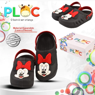 Sandália Babuche Menina PLOC Bab16 Minnie carinha poá vermelho em Oferta na Shopee